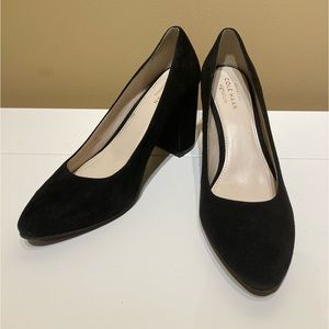 Cole Haan black suede block heels